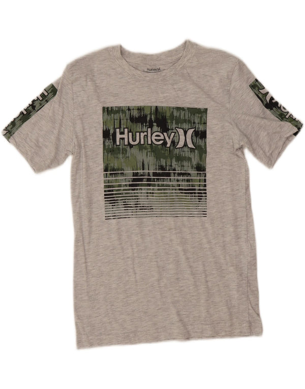 Tricou grafic Hurley Boys Top 12-13 ani mare bumbac gri