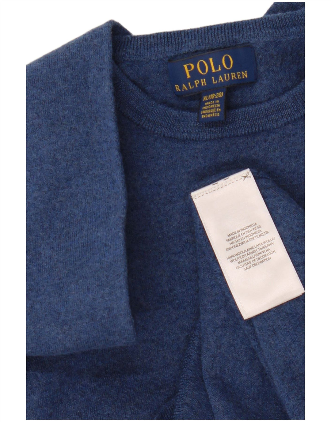 POLO RALPH LAUREN Pulover cu gât crew pentru băieți 13-14 ani XL bleumarin
