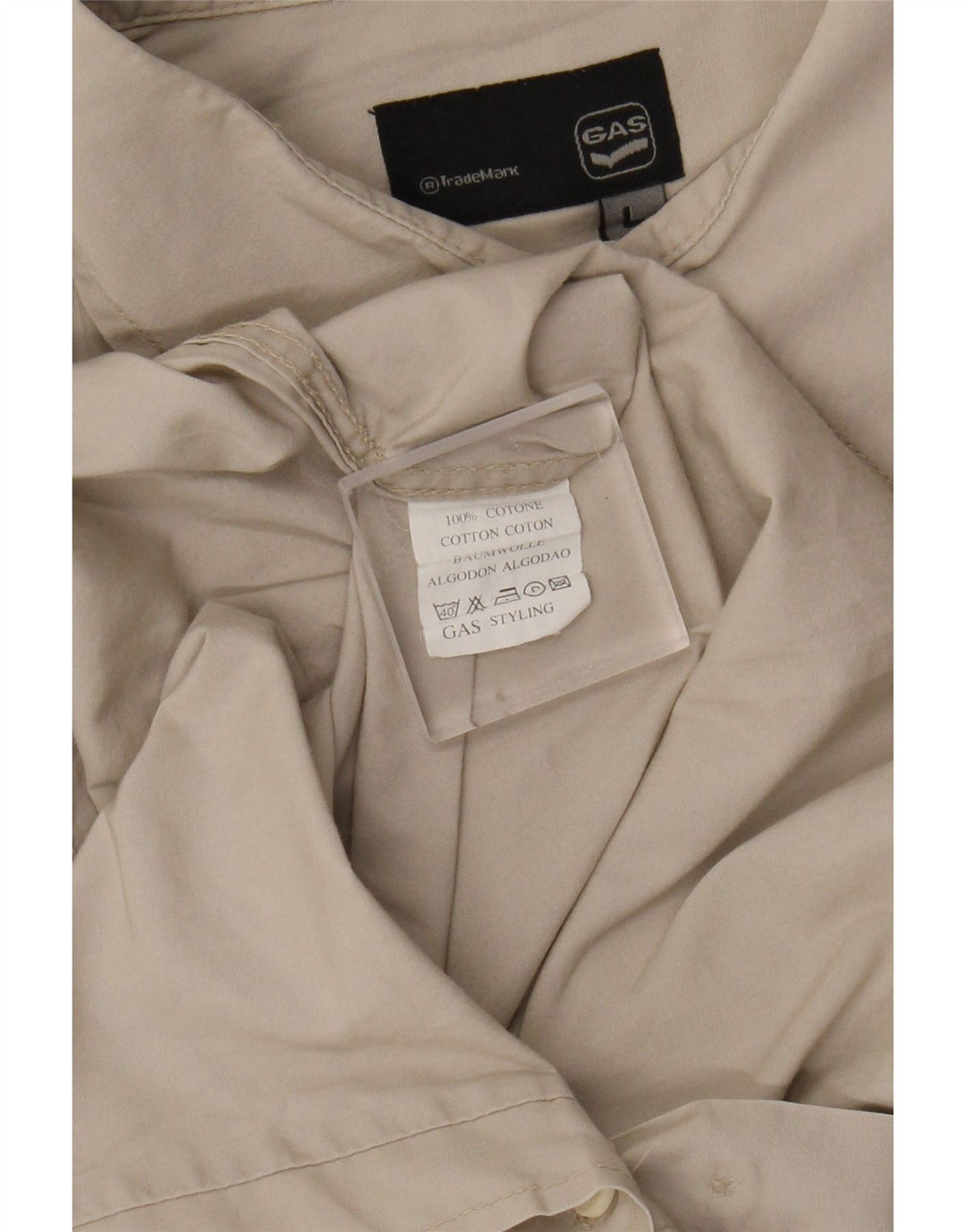 Cămașă militară cu mânecă scurtă pentru bărbați Gas, bumbac, bej, mare