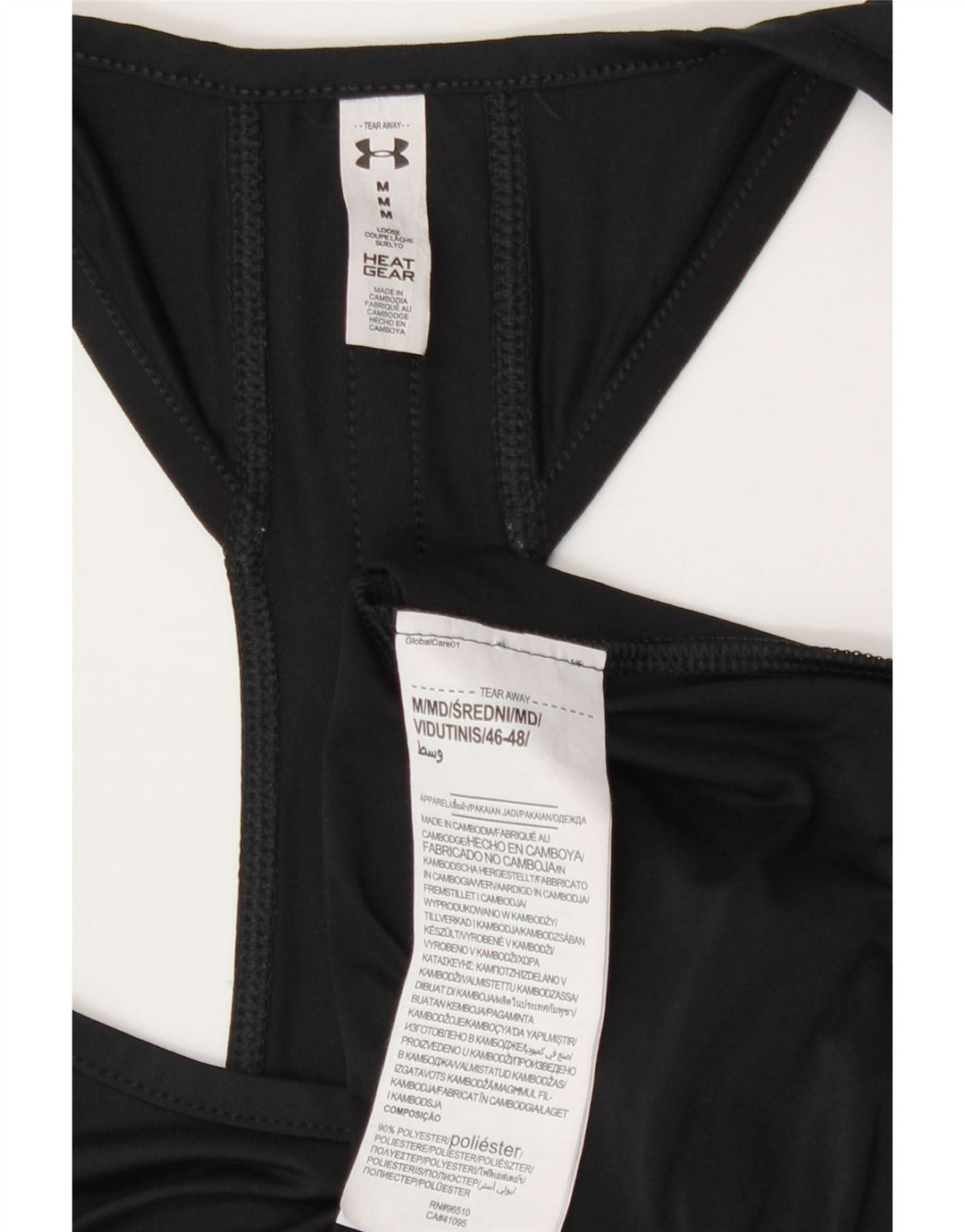 Top cu vestă grafică Under Armour pentru femei Heat Gear UK 14 Poliester mediu negru