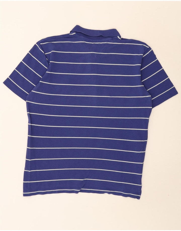 Tricou polo Tommy Hilfiger pentru bărbați, bumbac cu dungi albastre medii