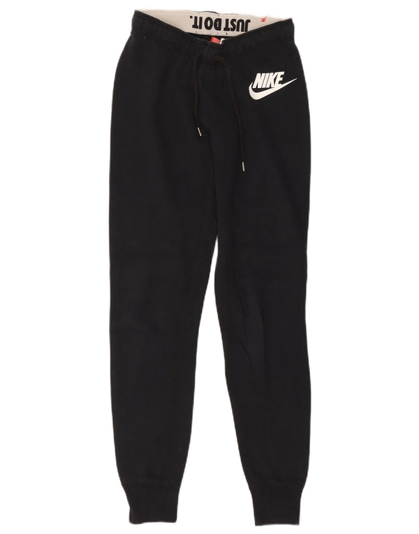 Pantaloni de trening grafic Nike pentru femei Pantaloni de jogging UK 4 XS Bumbac negru