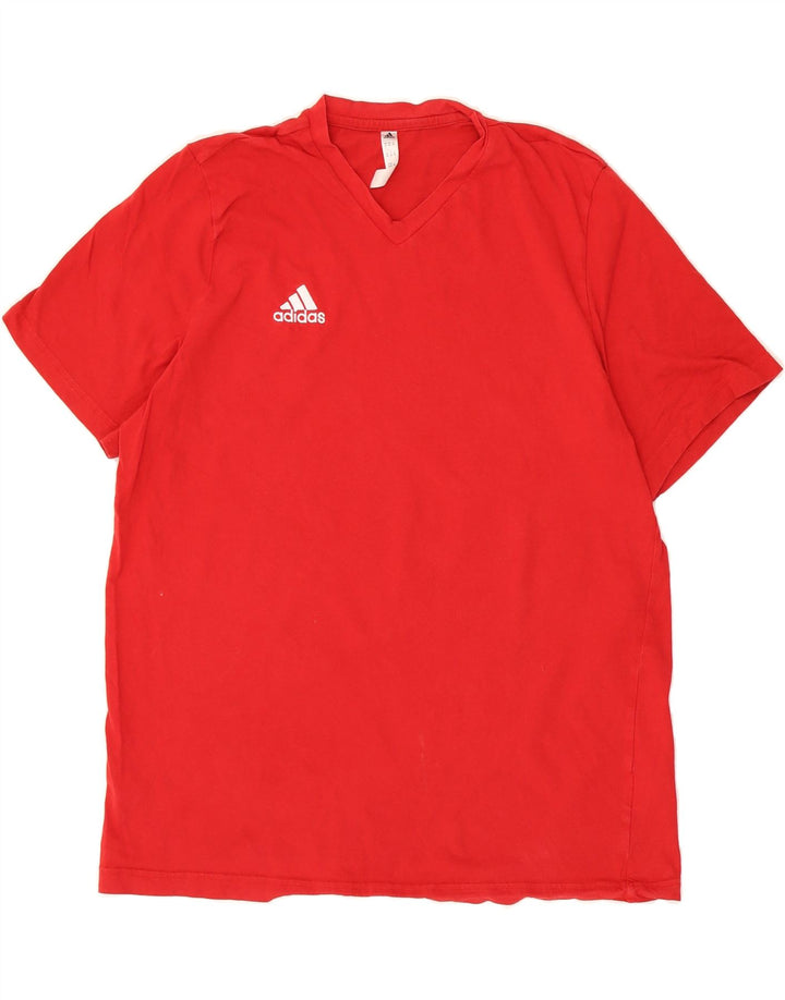 ADIDAS Mens T-Shirt Top XL Red Cotton Vintage Adidas and Second-Hand Adidas from Messina Hembry 