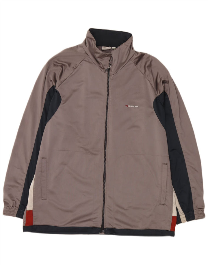 Jachetă de trening pentru bărbați Diadora UK 48 2XL Gri poliester color bloc