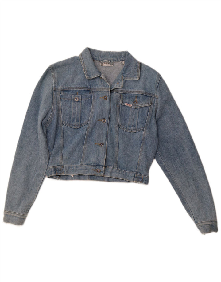 DOROTHY PERKINS Jachetă de denim crop pentru femei UK 14 Bumbac albastru mediu