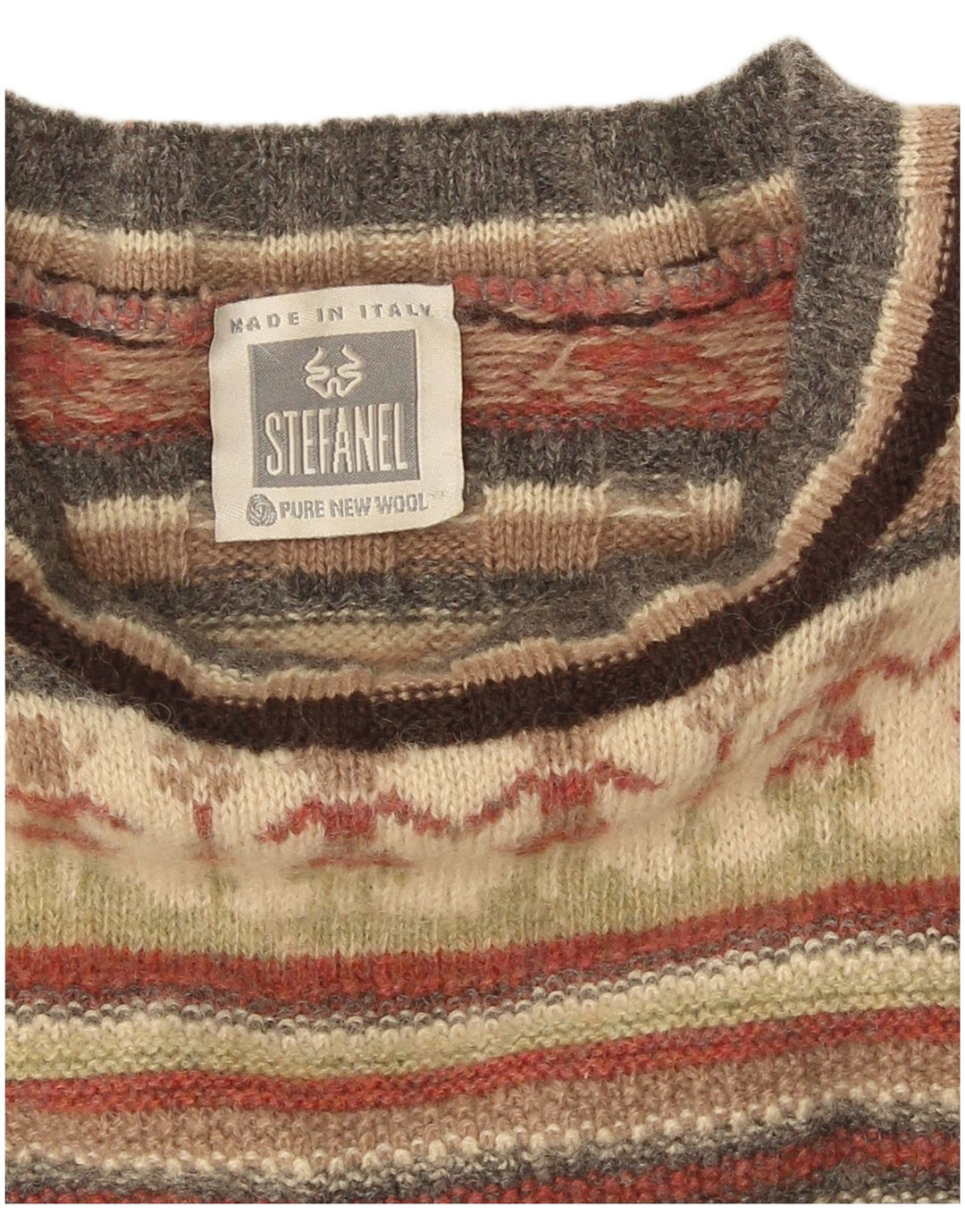 Pulover pentru damă Stefanel cu decolteu triplu UK 14 Medium Multicolor