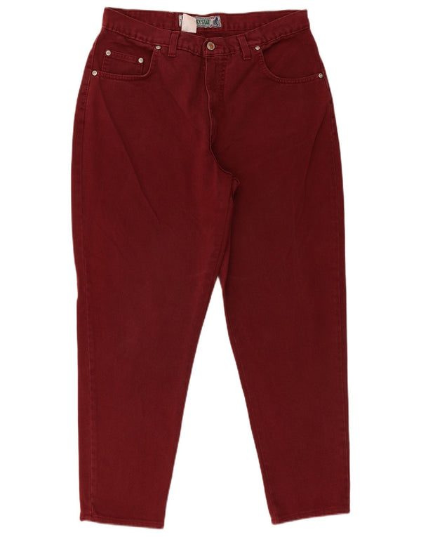 Lucky Star Blugi conici pentru femei cu talie înaltă W36 L27 bumbac burgundy