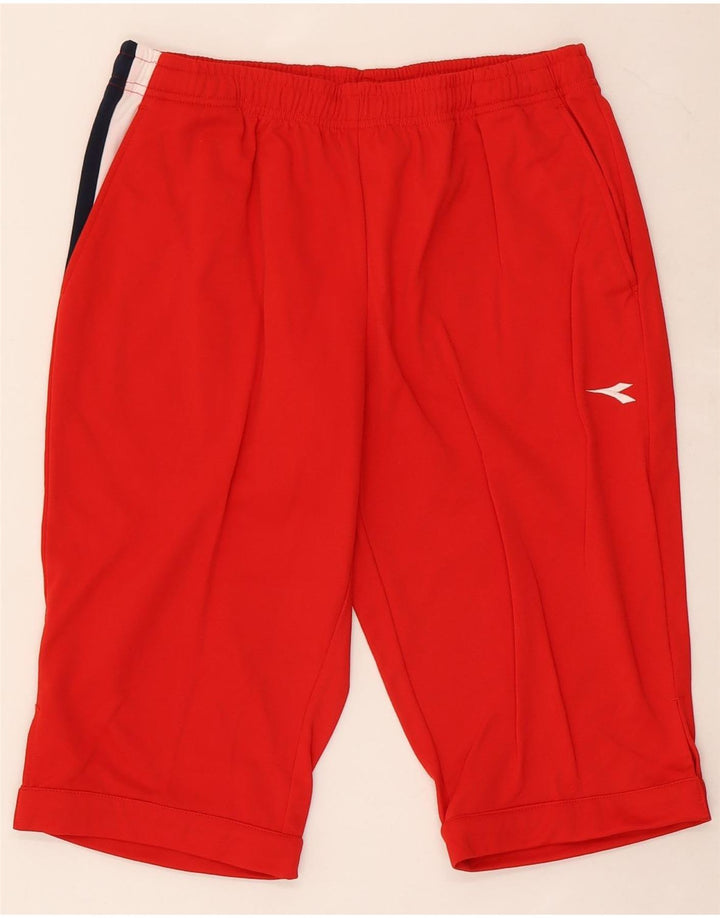 Bermude sport Diadora pentru bărbați, mare, roșu, din poliester