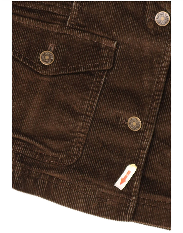 Jachetă înaltă din velur pentru femei Eddie Bauer UK 14, bumbac maro mediu