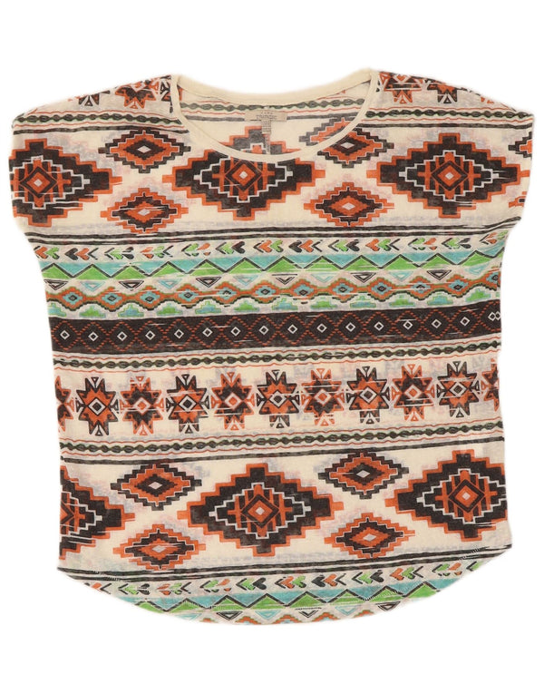Tricou pentru femei Zara UK 14 Poliester geometric multicolor mediu