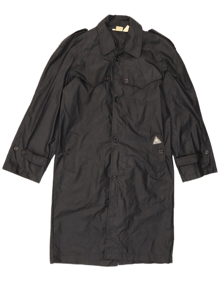 Trench cu glugă Fiorucci pentru bărbați UK 36 Nylon mic negru