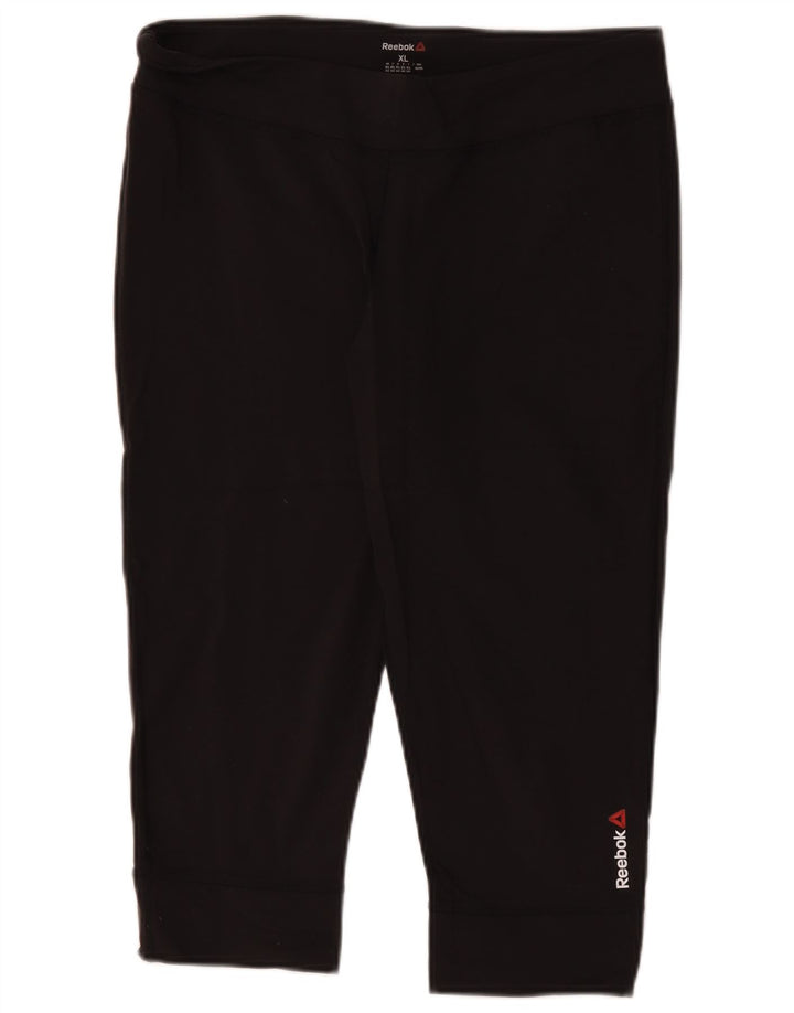 Leggings Capri Reebok pentru femei UK 18 XL, nailon negru