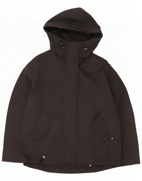 Massimo Dutti jachetă de vânt cu glugă supradimensionată pentru femei UK 6 XS Black