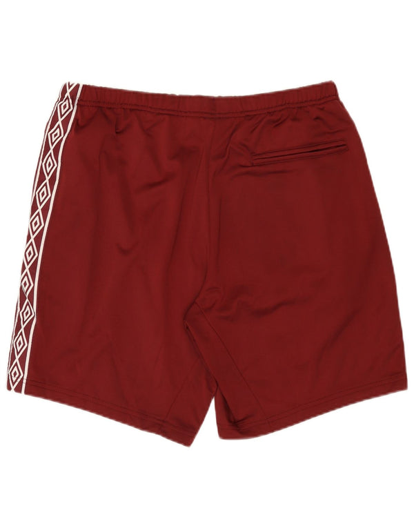 Pantaloni scurți sport grafic Umbro pentru bărbați, mari, din poliester burgundă