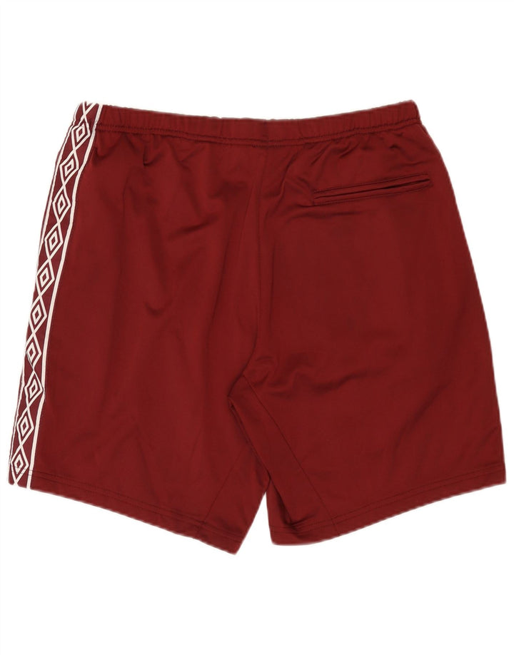Pantaloni scurți sport grafic Umbro pentru bărbați, mari, din poliester burgundă