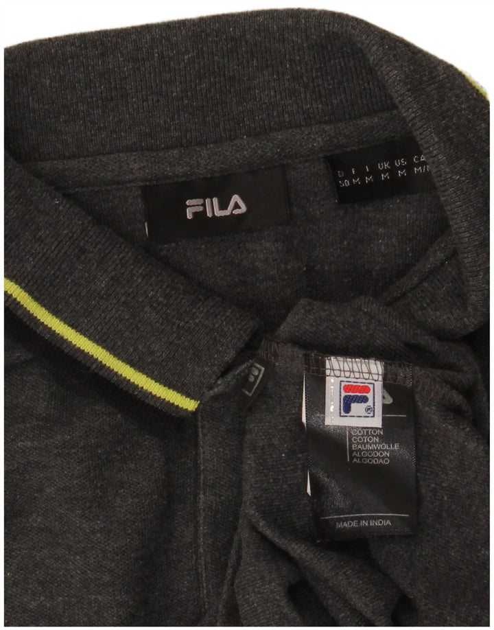 Tricou polo Fila pentru bărbați, bumbac gri mediu