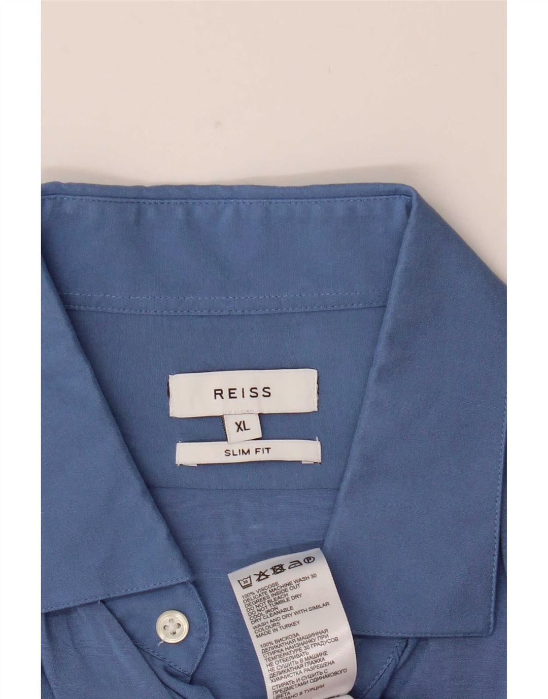 Cămașă pentru bărbați Reiss Slim Fit XL Blue Viscose