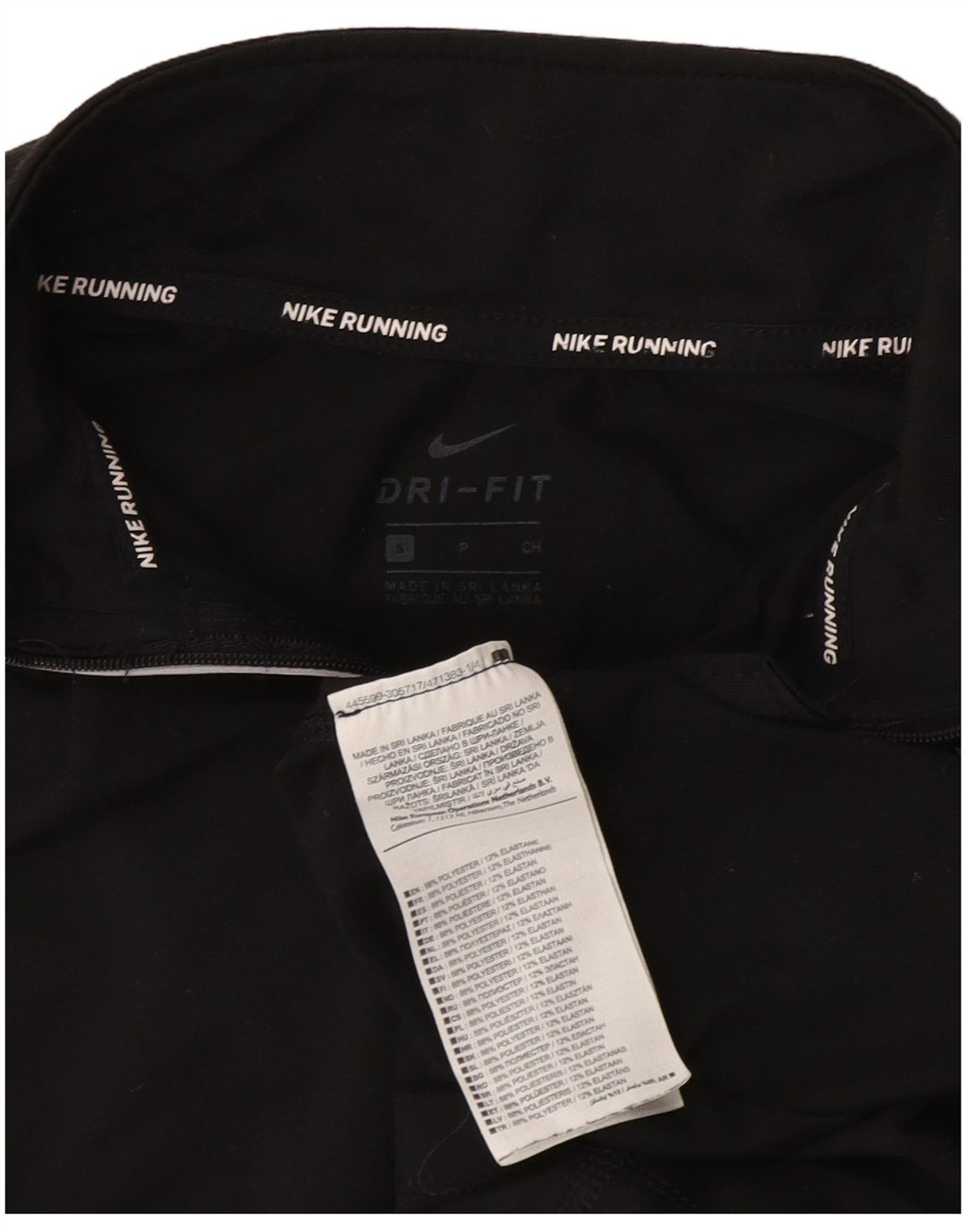 Top de trening Nike Dri Fit Zip Neck Pullover pentru femei UK 10 Small Black
