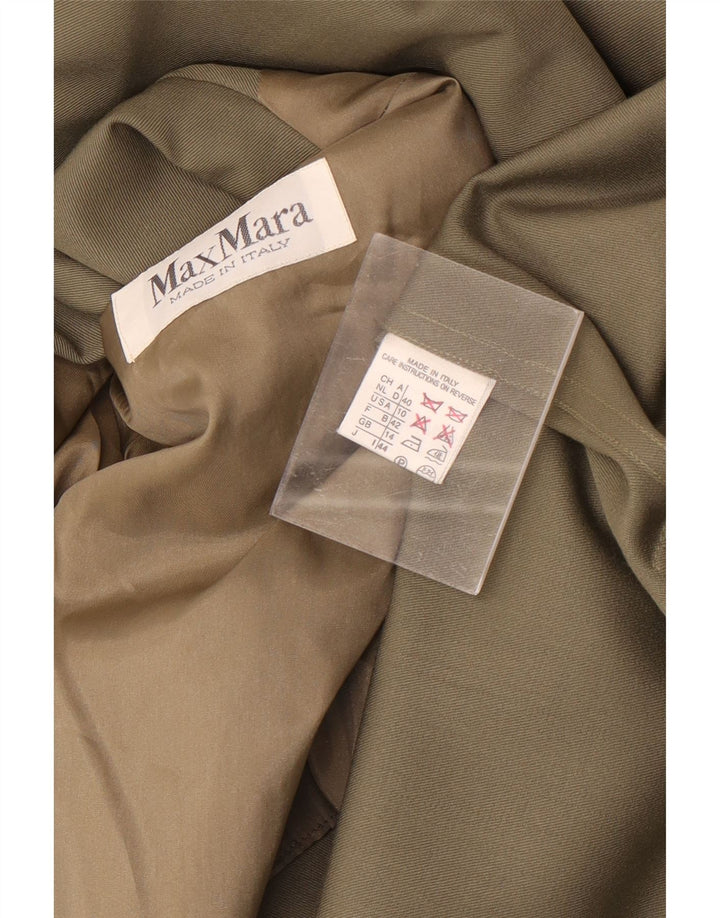 Pardesiu supradimensionat pentru femei Max Mara UK 14 Lână mare kaki