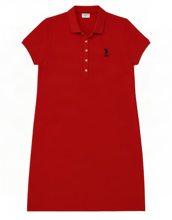 U.S. Polo Assn. Rochie polo pentru femei UK 14 mare bumbac roșu