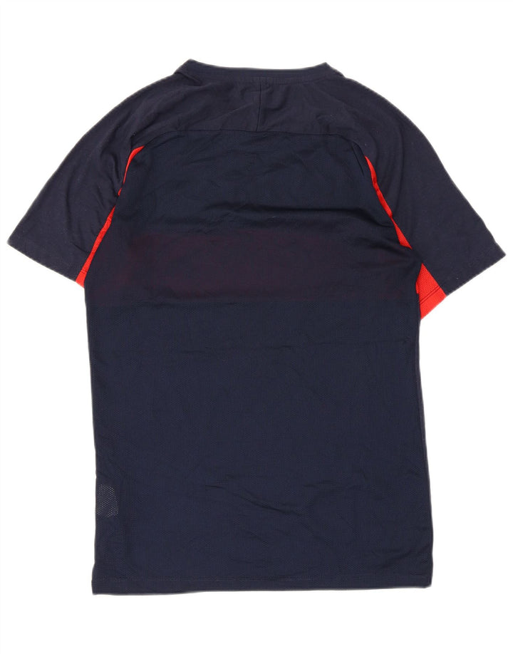 Tricou Nike Dri Fit pentru bărbați Top mic, albastru bleumarin, poliester color bloc