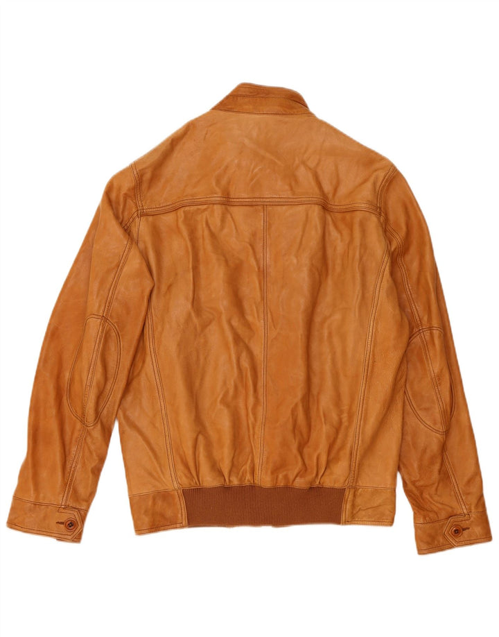Jachetă din piele pentru bărbați Massimo Dutti UK 40, maro, piele mare