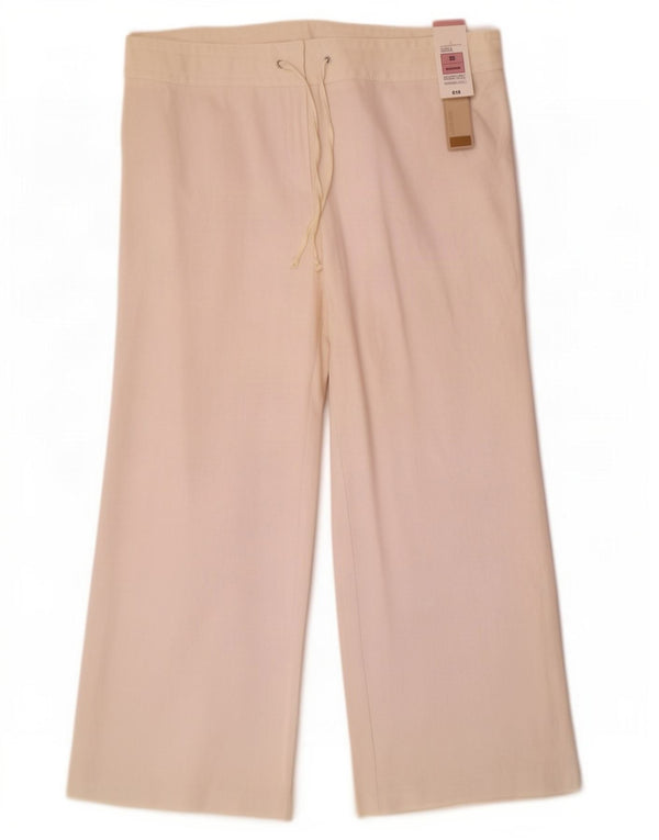 Marks & Spencer Womens Loose Fit Casual Trousers UK 22 3XL W42 L31 White