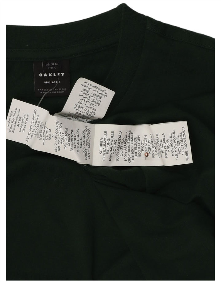 Top cu mânecă lungă OAKLEY pentru bărbați, bumbac verde mediu