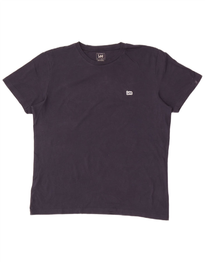 Tricou Lee pentru bărbați, cu croiala obișnuită. Top mare din bumbac, albastru bleumarin