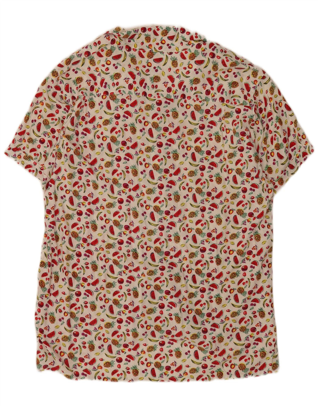 Cămașă cu mânecă scurtă pentru bărbați vintage cu model abstract, XL, albă