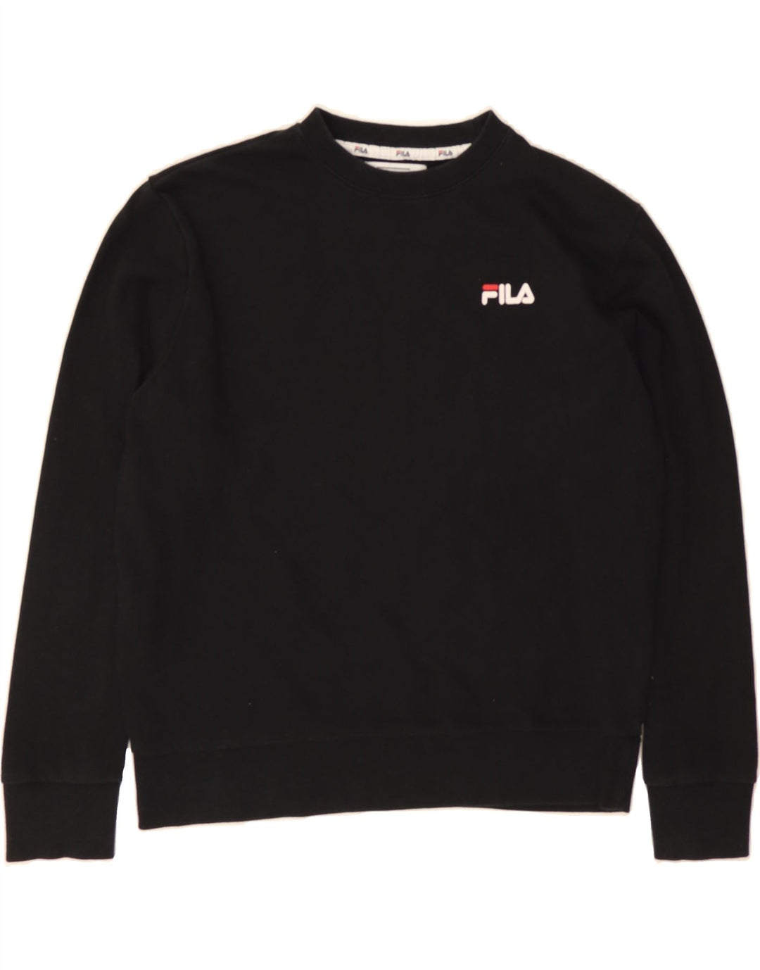 FILA Womens Sweatshirt Jumper UK 14 Medium Black Cotton Vintage Fila and Second-Hand Fila from Messina Hembry 
