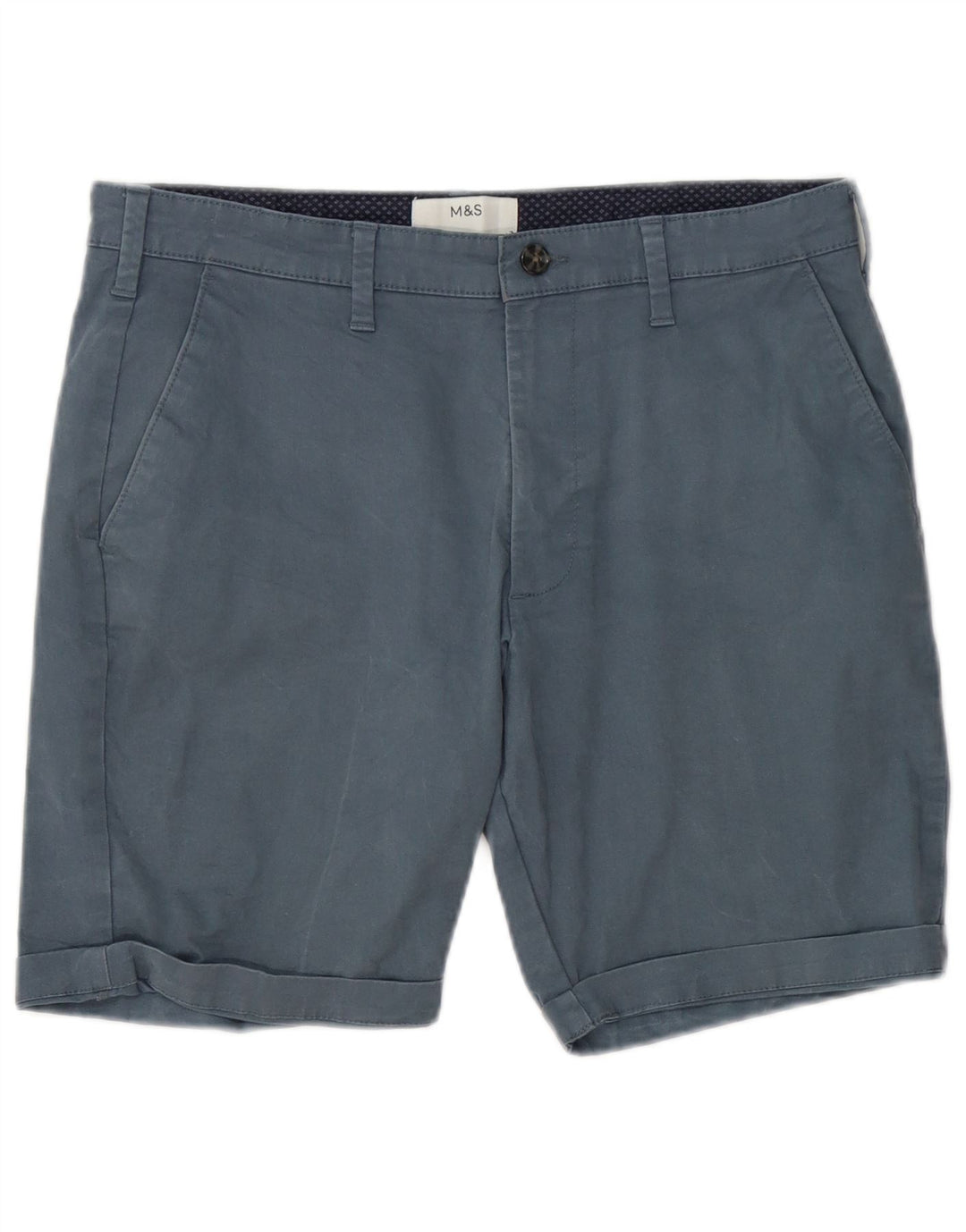 Pantaloni scurți chino pentru bărbați Marks & Spencer W32, bumbac albastru mediu