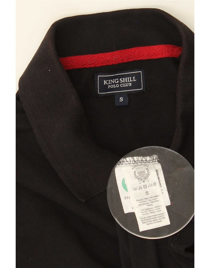 Tricou polo cu grafică pentru bărbați, bumbac negru mic