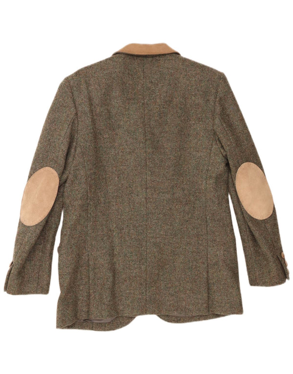 Jachetă Blazer Vintage pentru femei cu 4 nasturi UK 12 Medium Khaki Colorblock