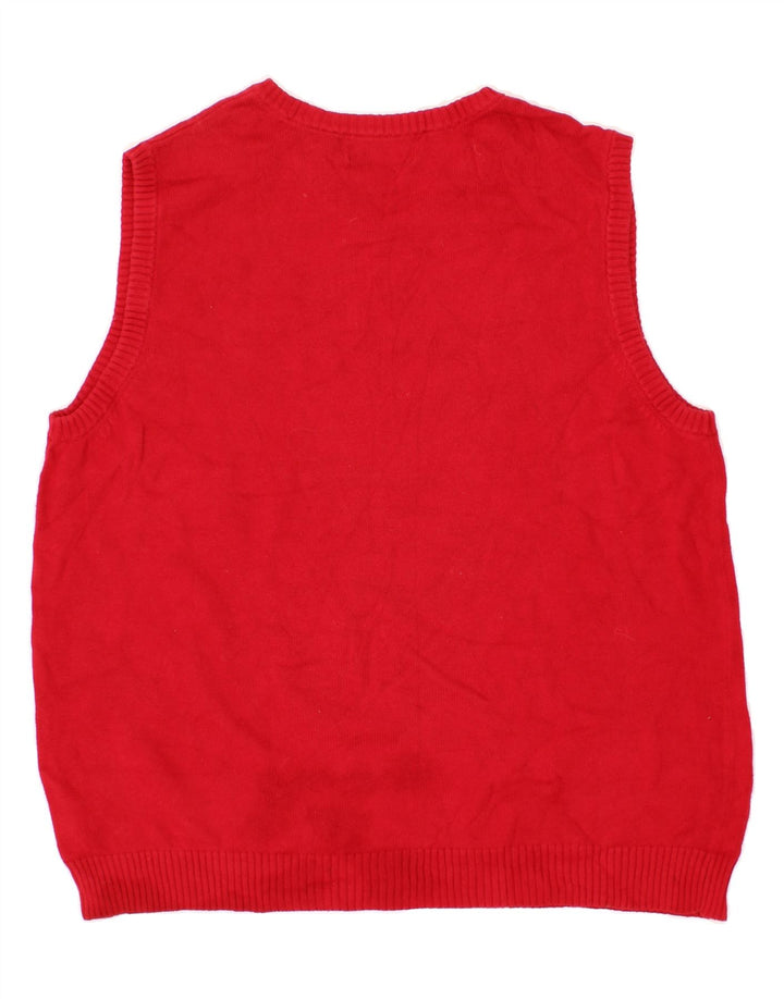 CHAPS Mens Vest Tank Top Medium Red Cotton Vintage Chaps and Second-Hand Chaps from Messina Hembry 
