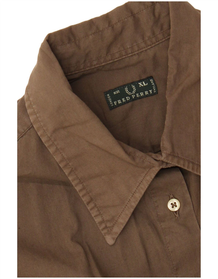 Cămașă Fred Perry pentru femei UK 18 XL maro bumbac