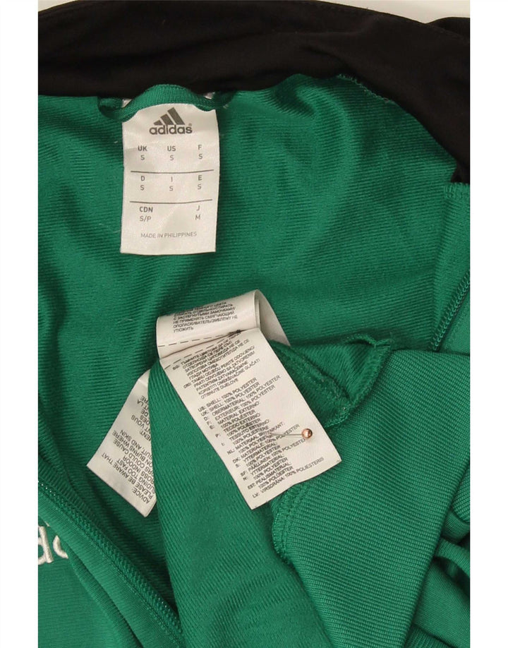 Jachetă de top pentru trening pentru bărbați Adidas, mică, verde, poliester color bloc