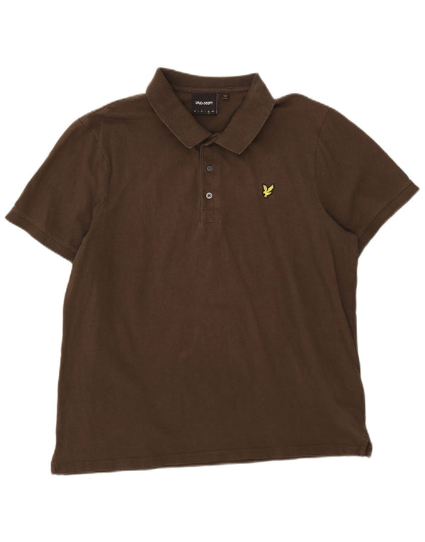 Tricou polo pentru bărbați Lyle & Scott, bumbac kaki XL