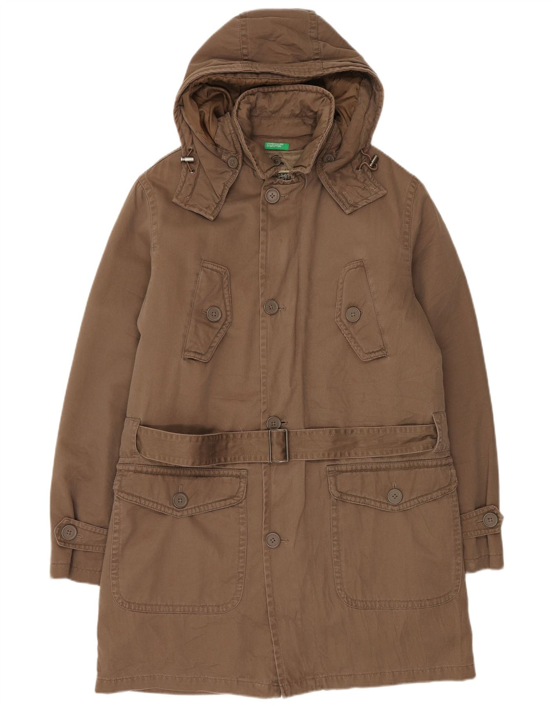 Jachetă parka cu glugă pentru bărbați BENETTON IT 48 Poliester maro mediu