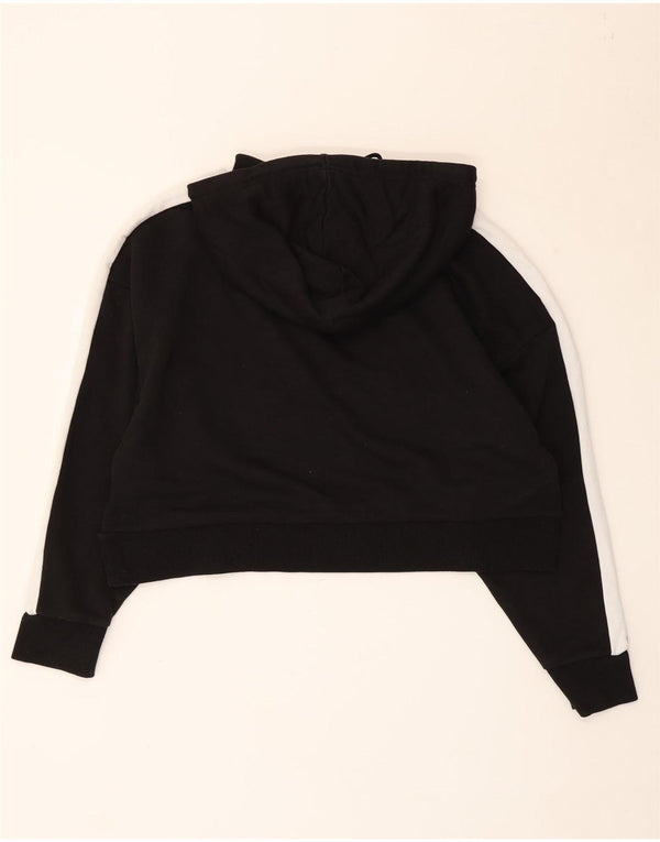 Pulover oversized Crop Hoodie PUMA pentru femei UK 16 Large Black Colorblock