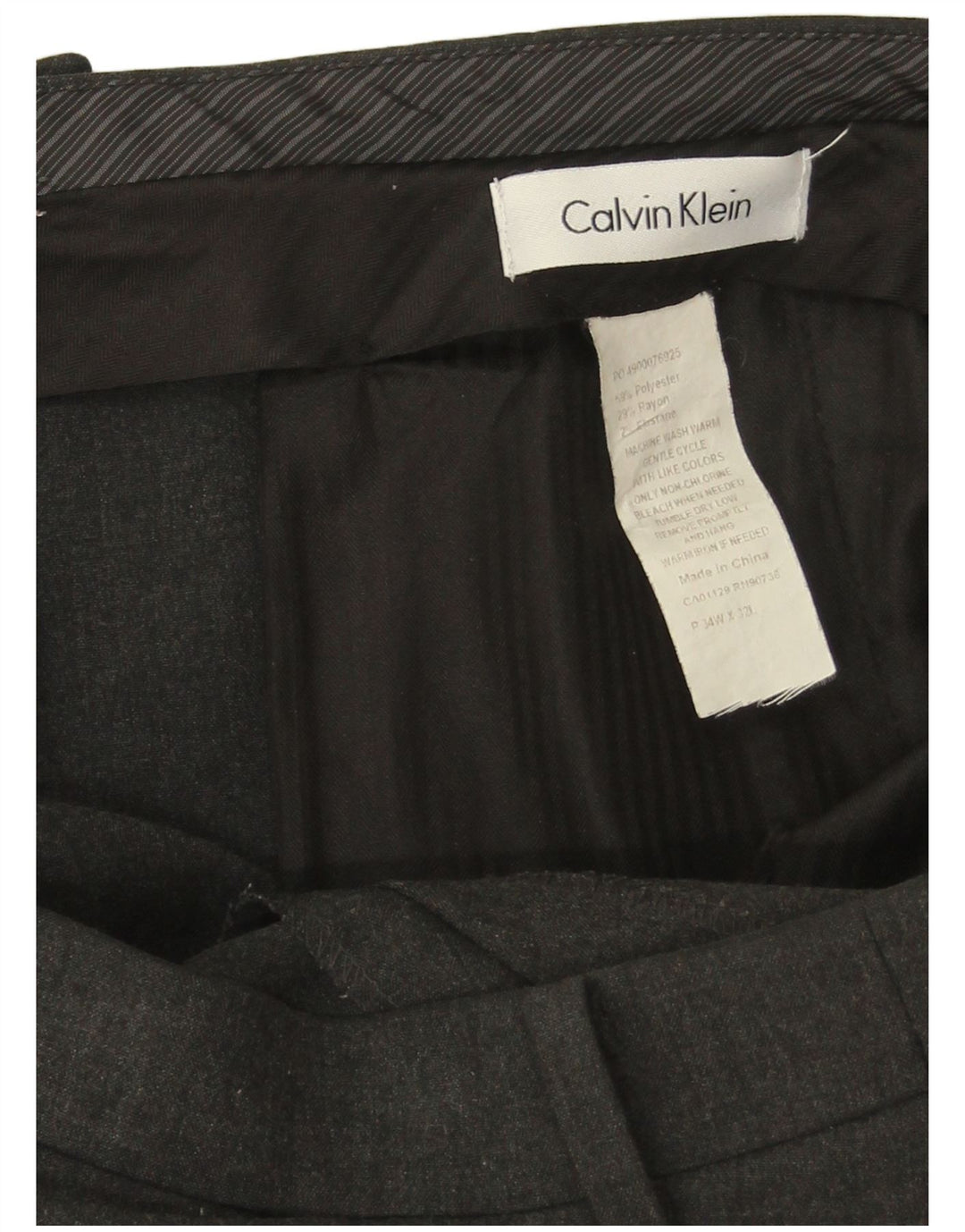 Pantaloni de costum drepți Calvin Klein pentru bărbați L34 L29 poliester gri