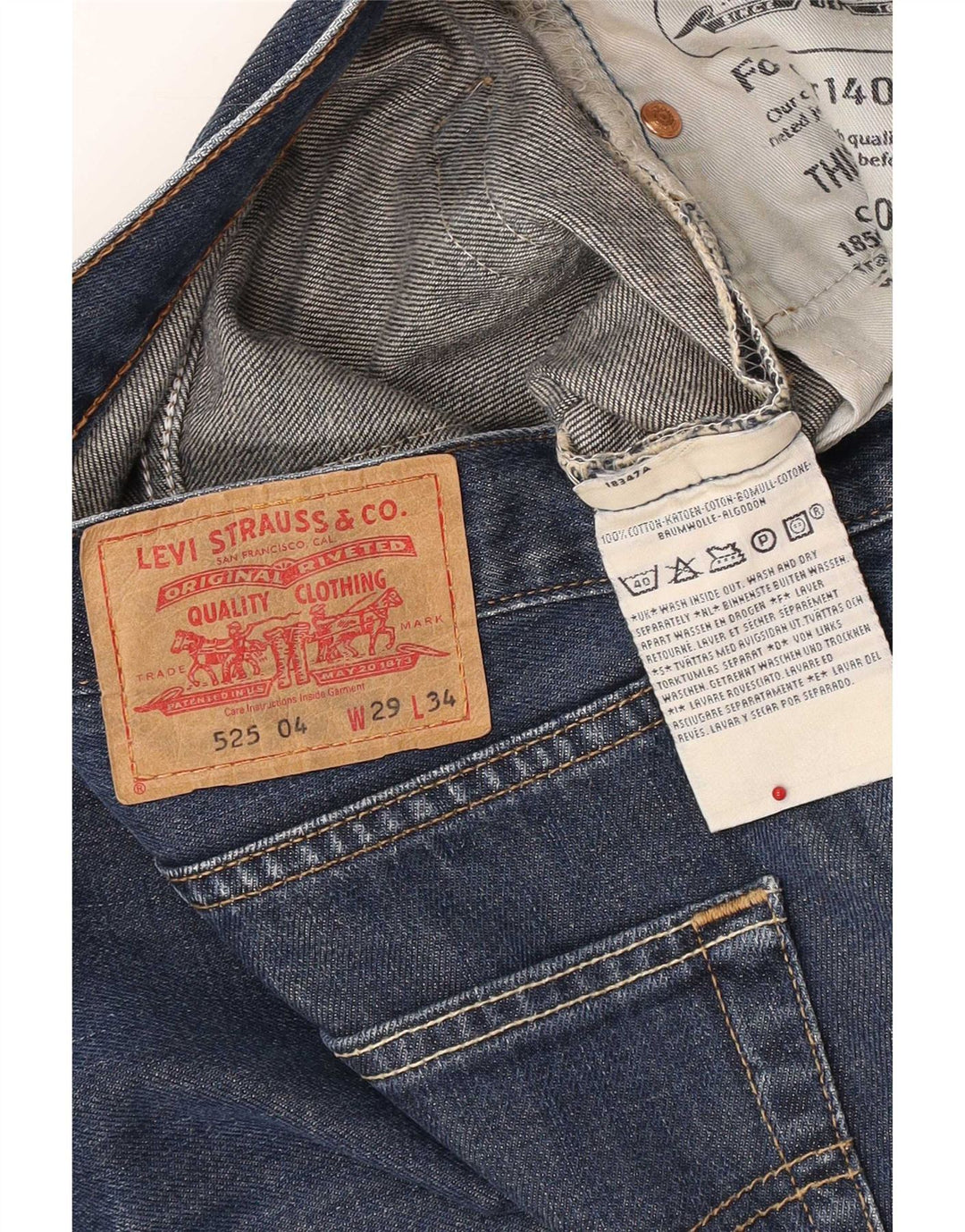 Blugi pentru bărbați Levi's 525 Bootcut W29 L34 Bumbac albastru