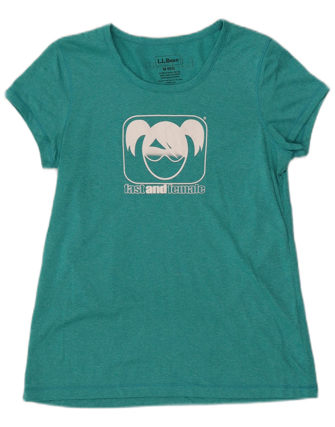 Tricou grafic pentru femei L.L.BEAN Top UK 12 Medium Turcoaz Flecked