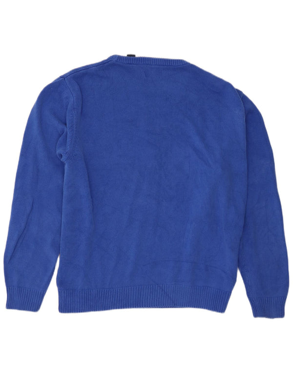 Pulover Chaps pentru bărbați, cu gât de barcă, bumbac albastru 2XL
