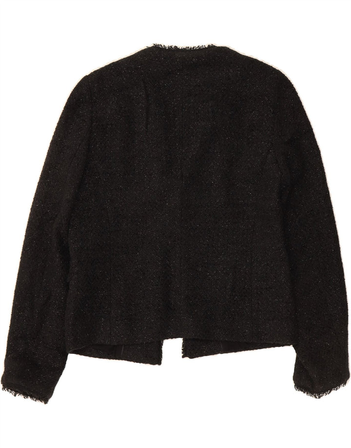 MASSIMO DUTTI Womens Open Blazer Jacket EU 40 Medium Black Wool Vintage Massimo Dutti and Second-Hand Massimo Dutti from Messina Hembry 