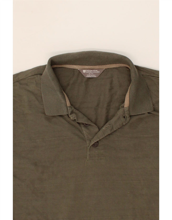 MOUNTAIN WAREHOUSE Mens Polo Shirt XL Khaki Cotton Vintage Mountain Warehouse and Second-Hand Mountain Warehouse from Messina Hembry 