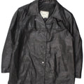 Jachetă vintage din piele cu 3 nasturi pentru femei UK 18 XL, piele neagră