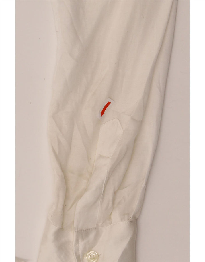 GANT Womens Front Tie Pullover Shirt Blouse UK 10 Small White Viscose Vintage Gant and Second-Hand Gant from Messina Hembry 