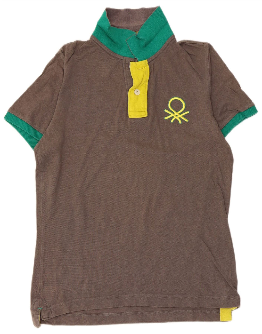 Tricou polo BENETTON pentru bărbați, bumbac gri mediu