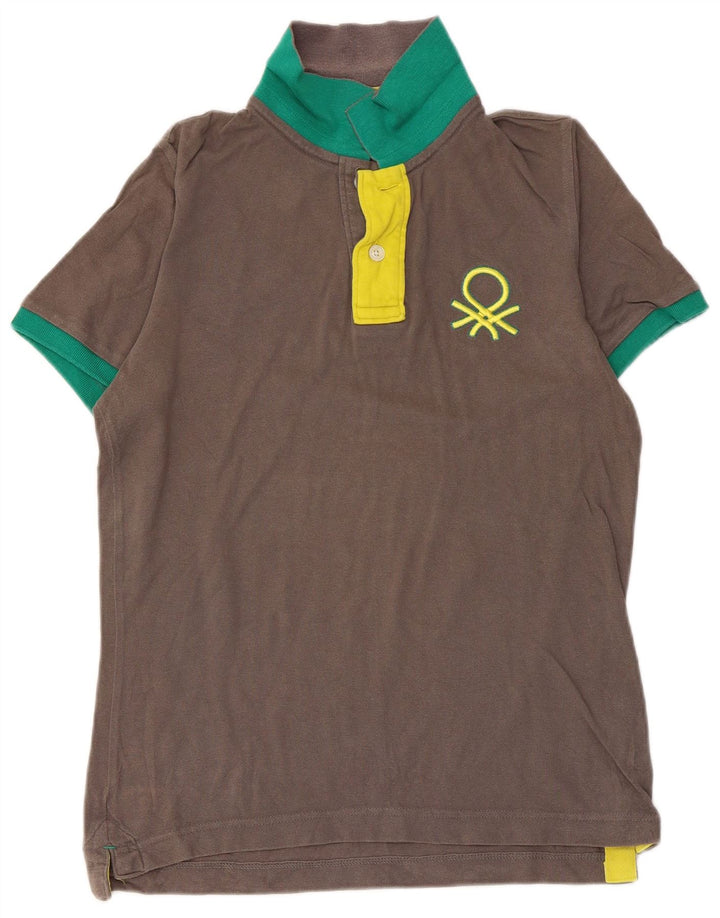 Tricou polo BENETTON pentru bărbați, bumbac gri mediu